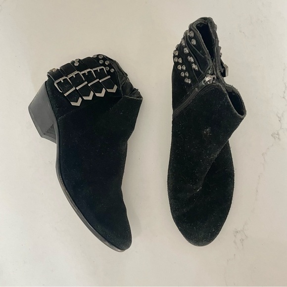 Sam Edelman Penrose Black Suede Ankle Boots - Picture 3 of 11
